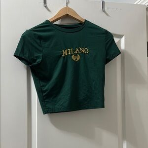 Green Milano Crop Top
